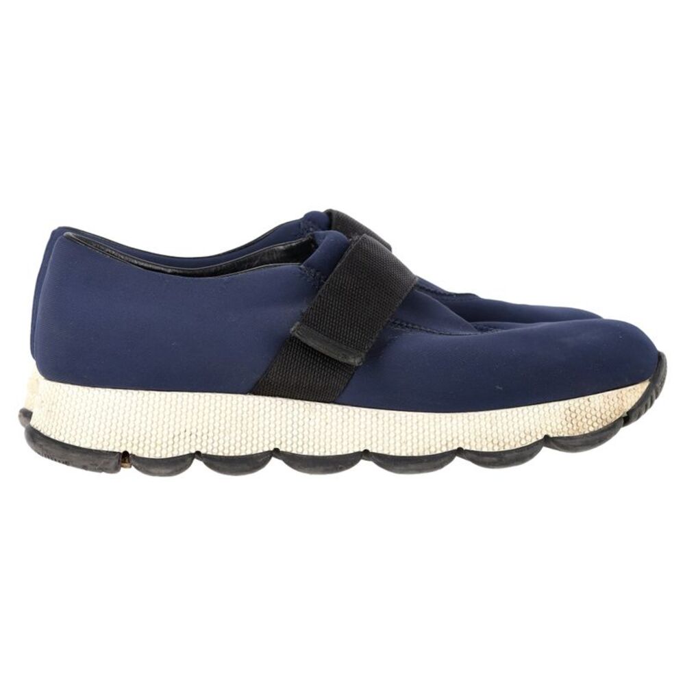 Prada Slip On Sneakers in Navy Blue Nylon